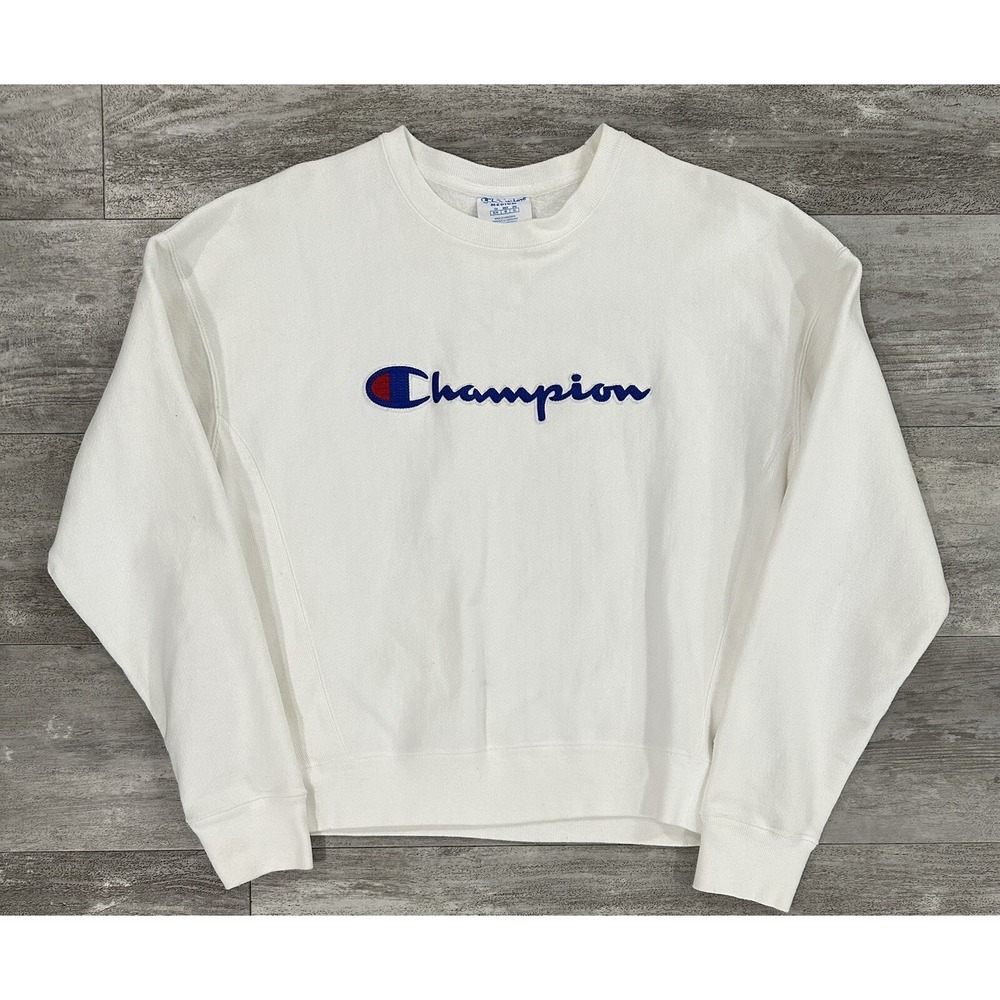 Champion Reverse Weave Pullover Fleece Sweater Adult Size Medium Chest logo